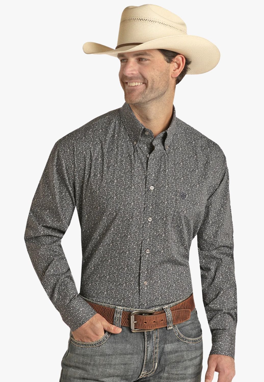 Rock and Roll CLOTHING-Mens Long Sleeve Shirts Rock and Roll Mens Ditsy Long Sleeve Shirt