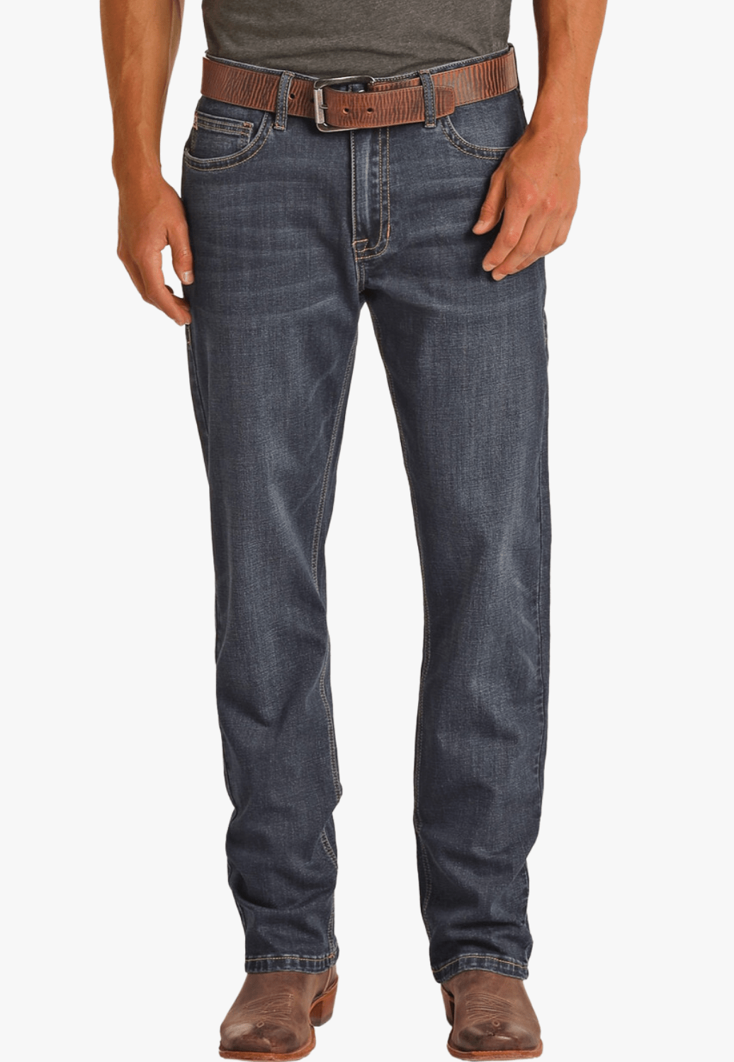 Rock and Roll CLOTHING-Mens Jeans Rock and Roll Mens Hooey Double Barrel Relaxed Bootcut Jean