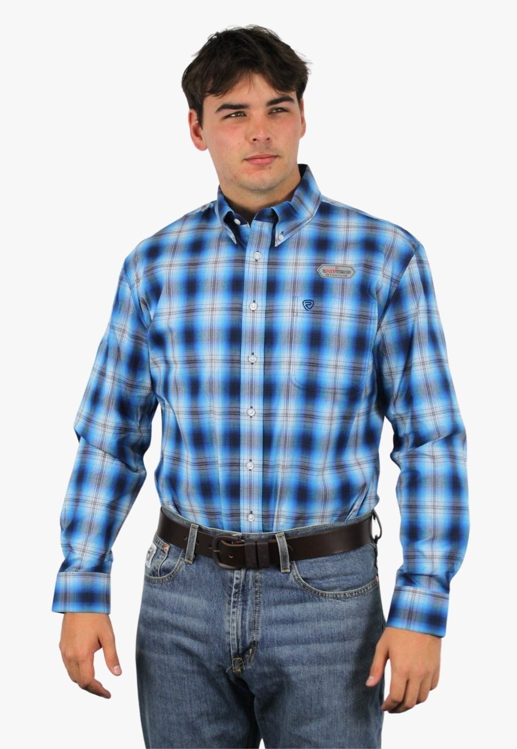 Rock and Roll CLOTHING-Mens Long Sleeve Shirts Rock and Roll Mens Plaid Long Sleeve Shirt