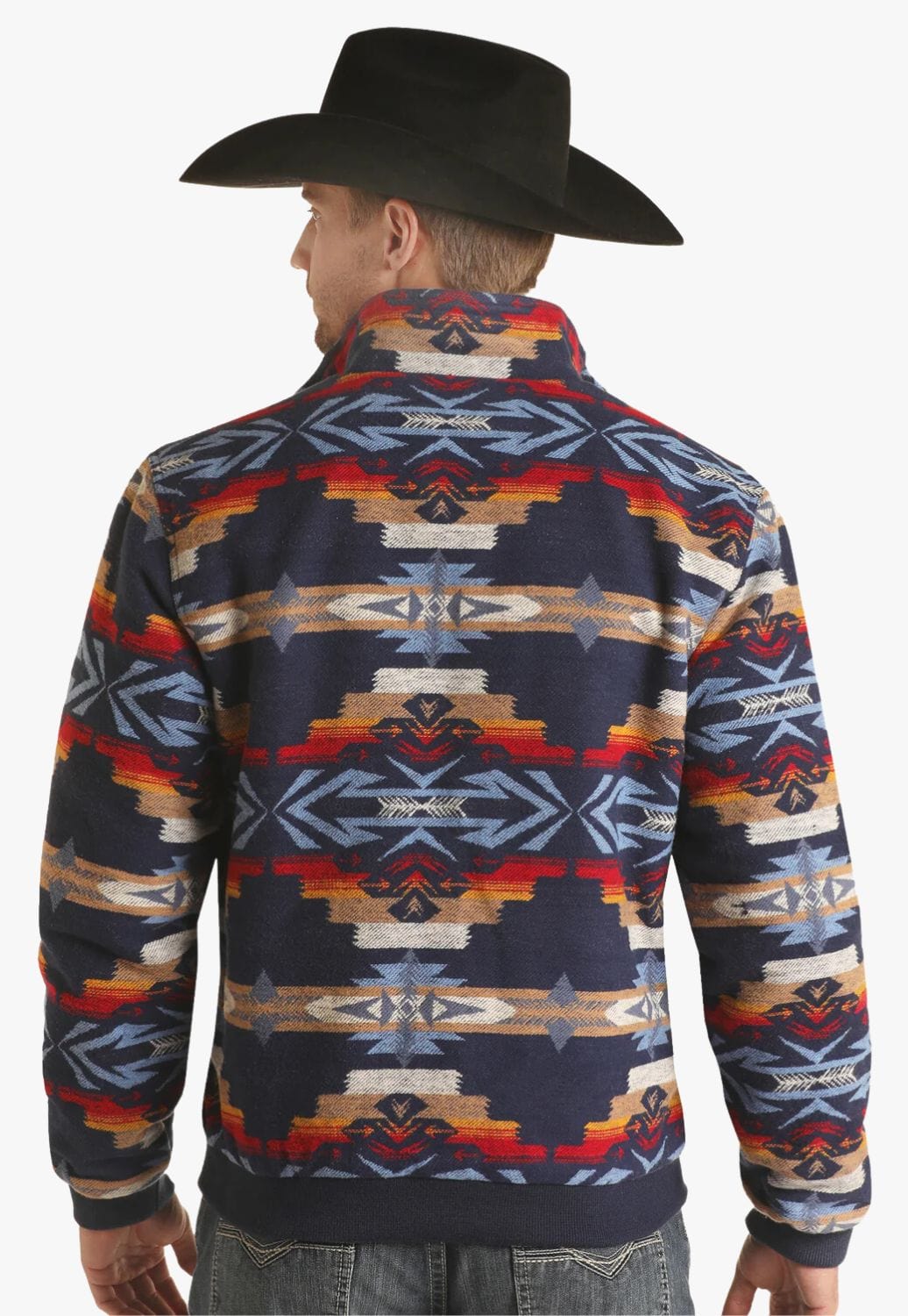 Rock and Roll CLOTHING-Mens Jackets Rock & Roll Mens Aztec Cotton Bomber Jacket