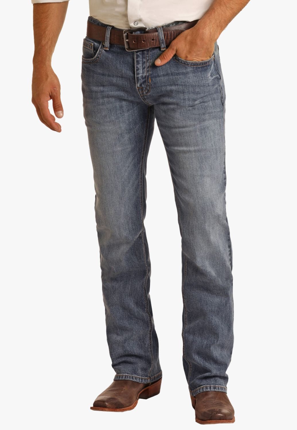 Rock and Roll CLOTHING-Mens Jeans Rock & Roll Mens Pistol Straight Leg Jean