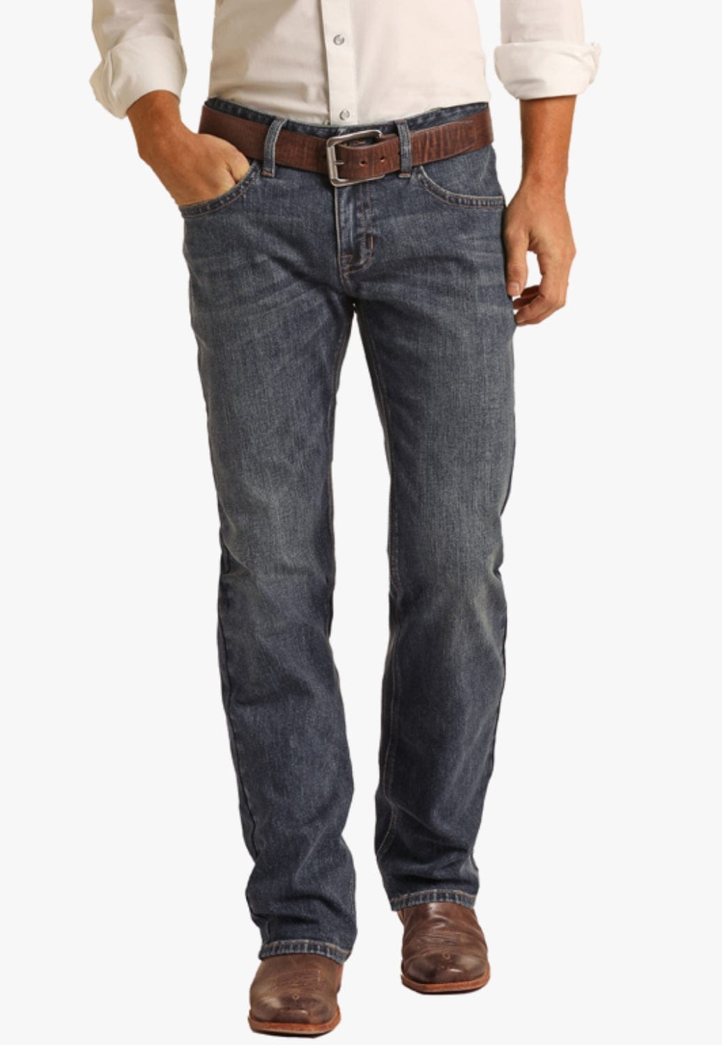 Rock and Roll CLOTHING-Mens Jeans Rock & Roll Mens Pistol Straight Leg Jean