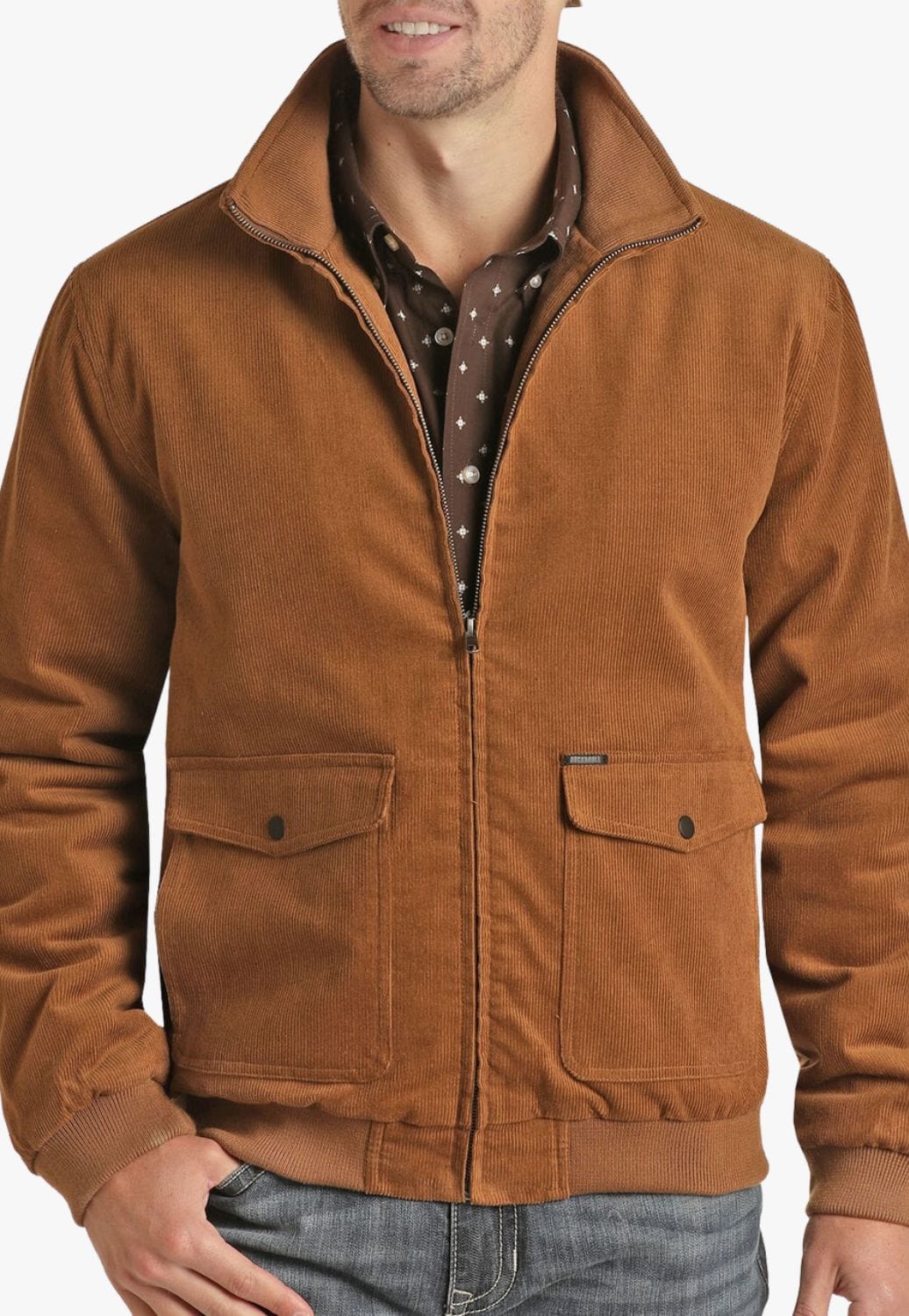 Rock and Roll CLOTHING-Mens Jackets Rock & Roll Mens Solid Cotton Bomber Jacket