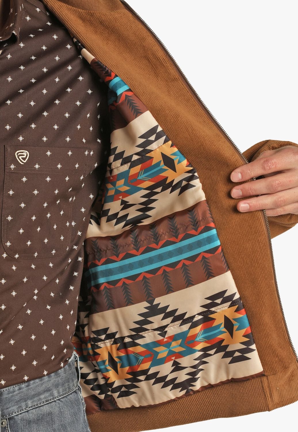 Rock and Roll CLOTHING-Mens Jackets Rock & Roll Mens Solid Cotton Bomber Jacket