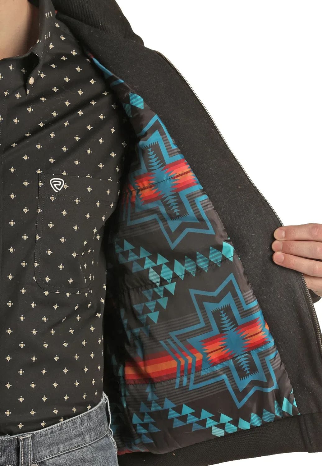 Rock and Roll CLOTHING-Mens Jackets Rock & Roll Mens Solid Cotton Bomber Jacket