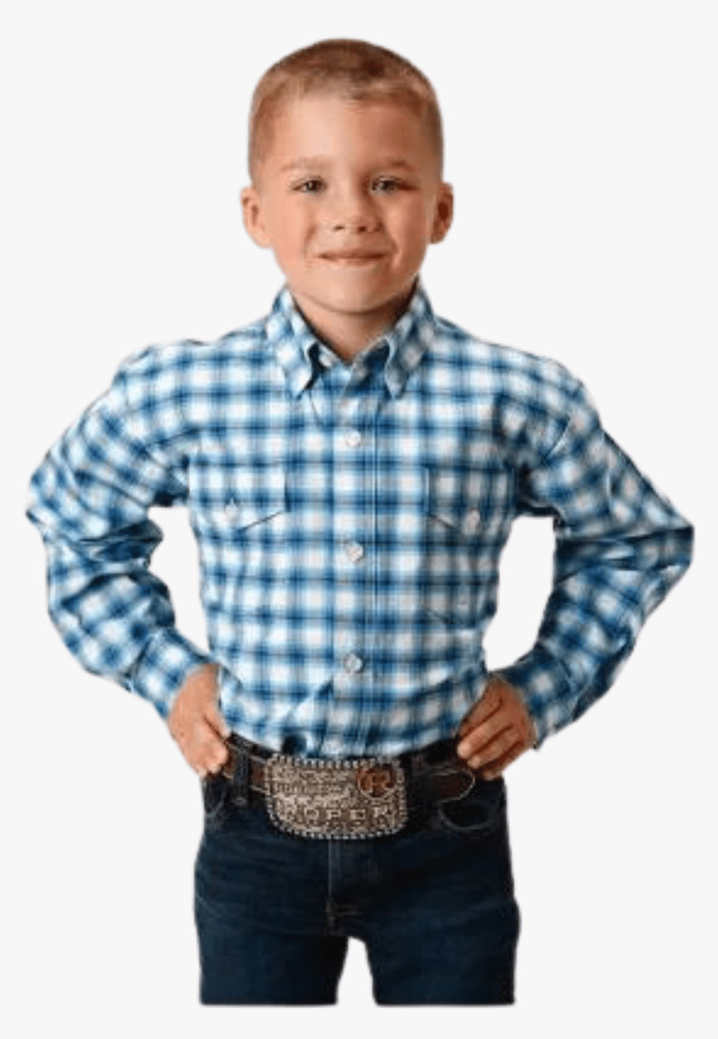 Roper CLOTHING-Boys Long Sleeve Shirts Roper Boys Amarillo Collection Long Sleeve Shirt