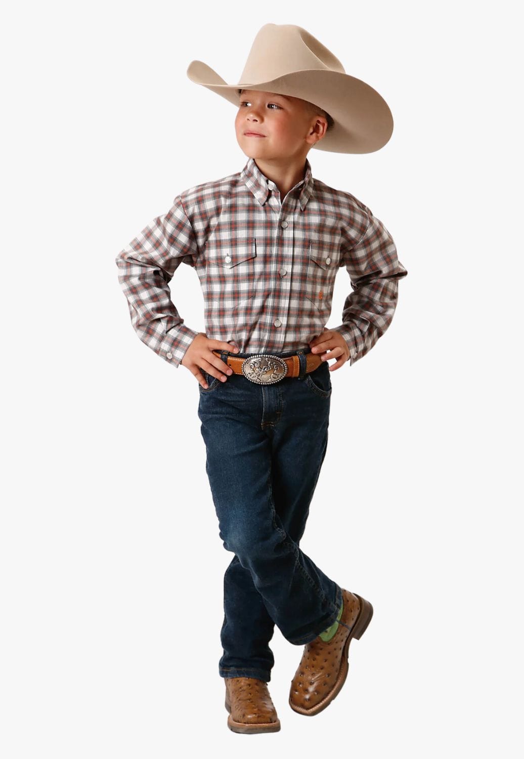 Roper CLOTHING-Boys Long Sleeve Shirts Roper Boys Amarillo Collection Long Sleeve Shirt