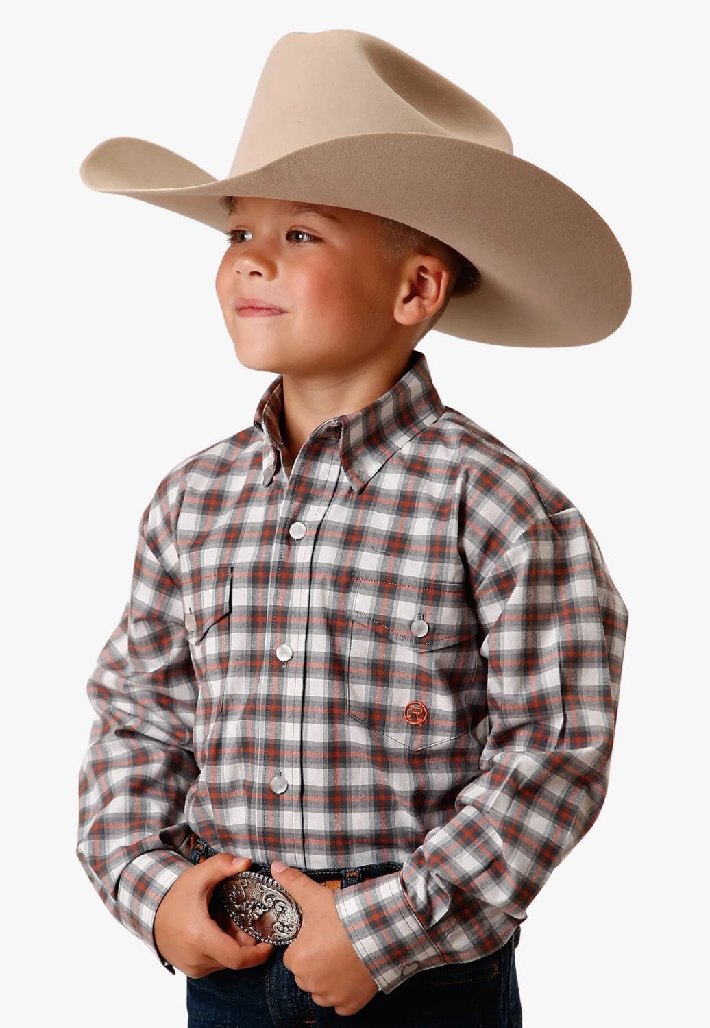 Roper CLOTHING-Boys Long Sleeve Shirts Roper Boys Amarillo Collection Long Sleeve Shirt
