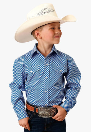 Roper CLOTHING-Boys Long Sleeve Shirts Roper Boys Amarillo Collection Long Sleeve Shirt
