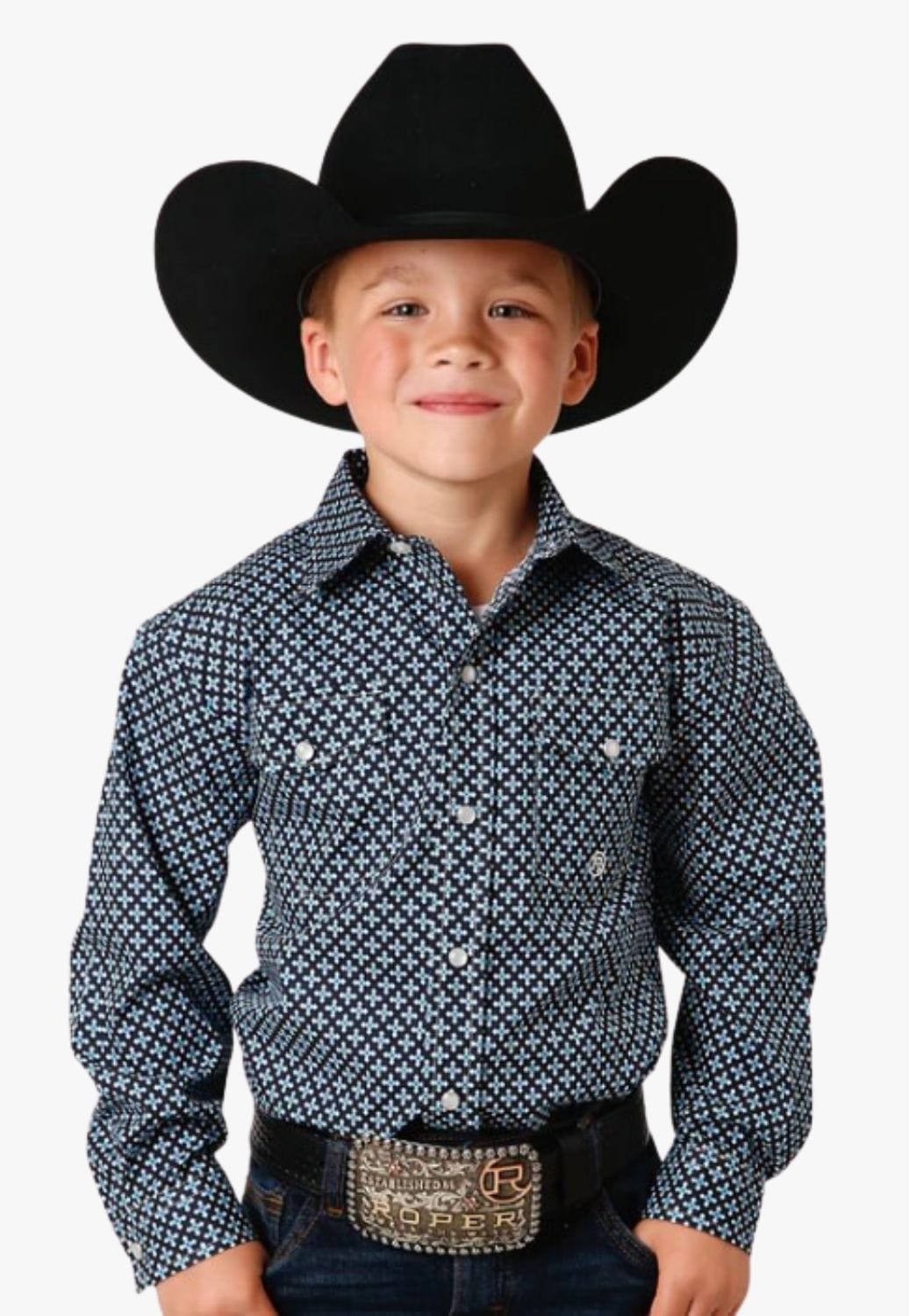 Roper CLOTHING-Boys Long Sleeve Shirts Roper Boys Amarillo Collection Long Sleeve Shirt