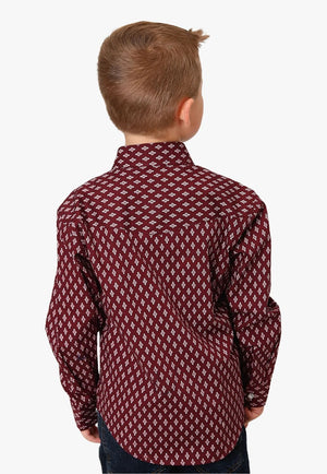Roper CLOTHING-Boys Long Sleeve Shirts Roper Boys Amarillo Collection Long Sleeve Shirt