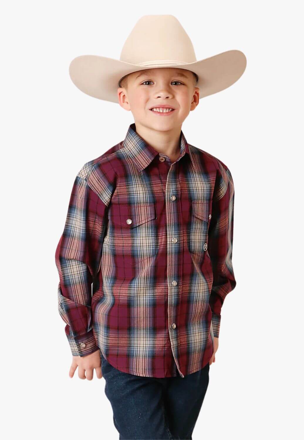 Roper CLOTHING-Boys Long Sleeve Shirts Roper Boys Amarillo Collection Long Sleeve Shirt