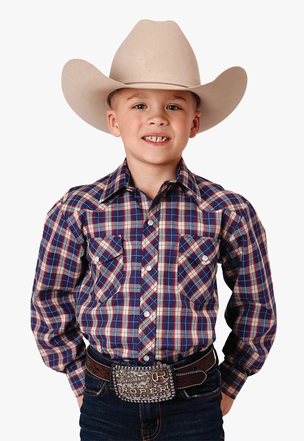 Roper CLOTHING-Boys Long Sleeve Shirts Roper Boys Karman Classic Collection Long Sleeve Shirt