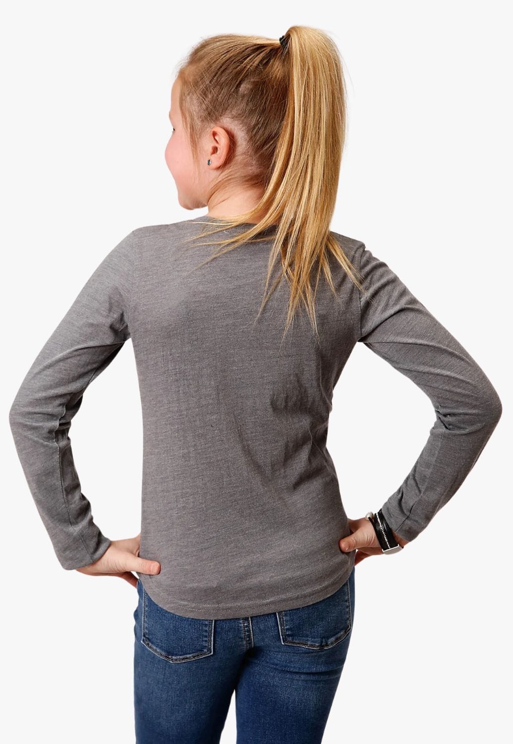 Roper CLOTHING-Girls Long Sleeve Shirts Roper Girls Five Star Collection Long Sleeve Shirt