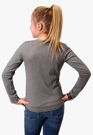 Roper CLOTHING-Girls Long Sleeve Shirts Roper Girls Five Star Collection Long Sleeve Shirt