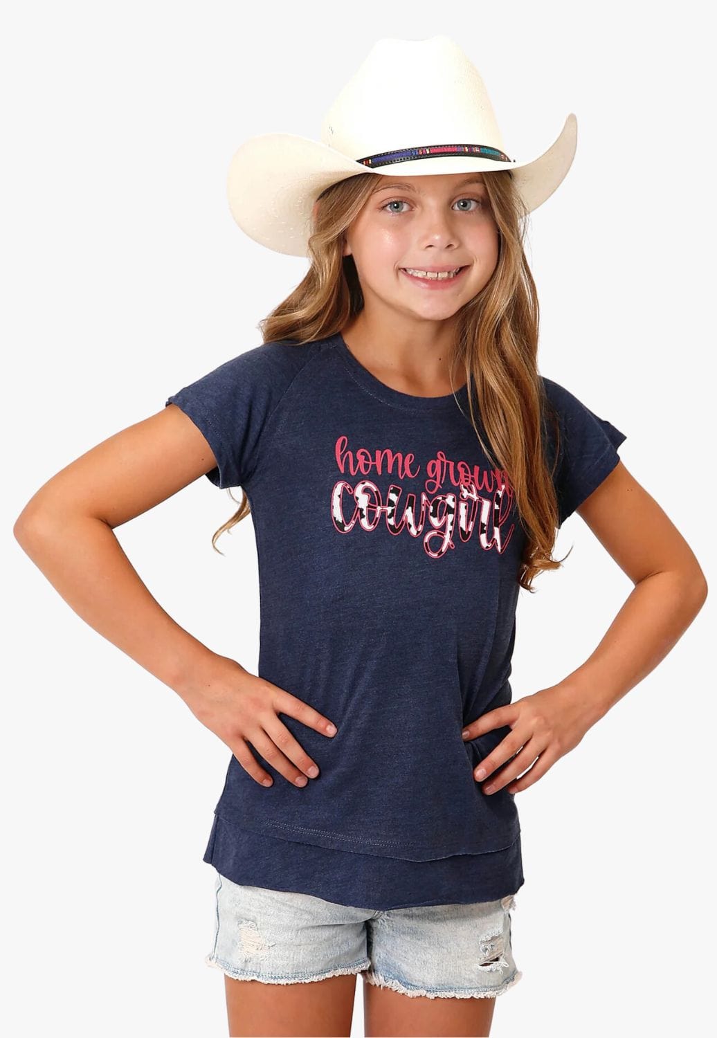 Roper CLOTHING-Girls T-Shirts Roper Girls Five Star Collection Short Sleeve T-Shirt