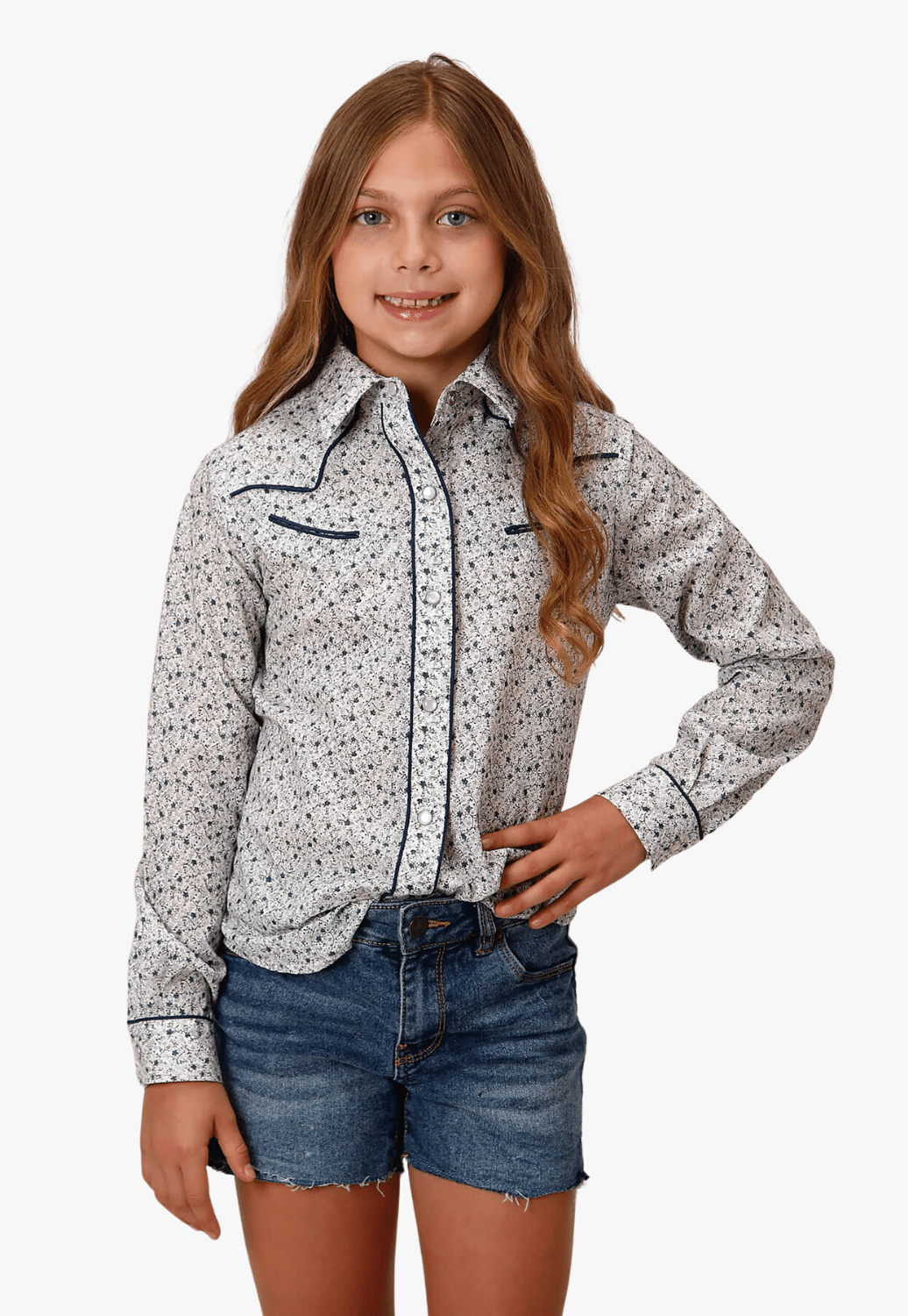 Roper CLOTHING-Girls Long Sleeve Shirts Roper Girls Karman Special Collection Long Sleeve Shirt