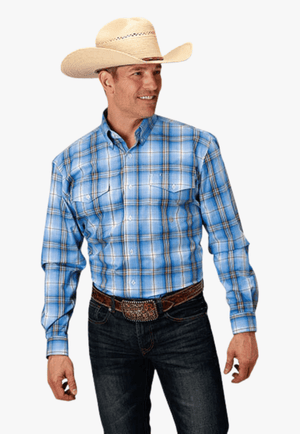 Roper CLOTHING-Mens Long Sleeve Shirts Roper Mens Amarillo Collection Long Sleeve Shirt