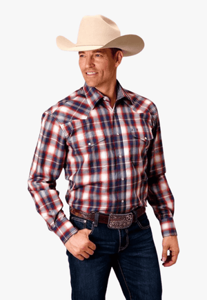 Roper CLOTHING-Mens Long Sleeve Shirts Roper Mens Amarillo Collection Long Sleeve Shirt