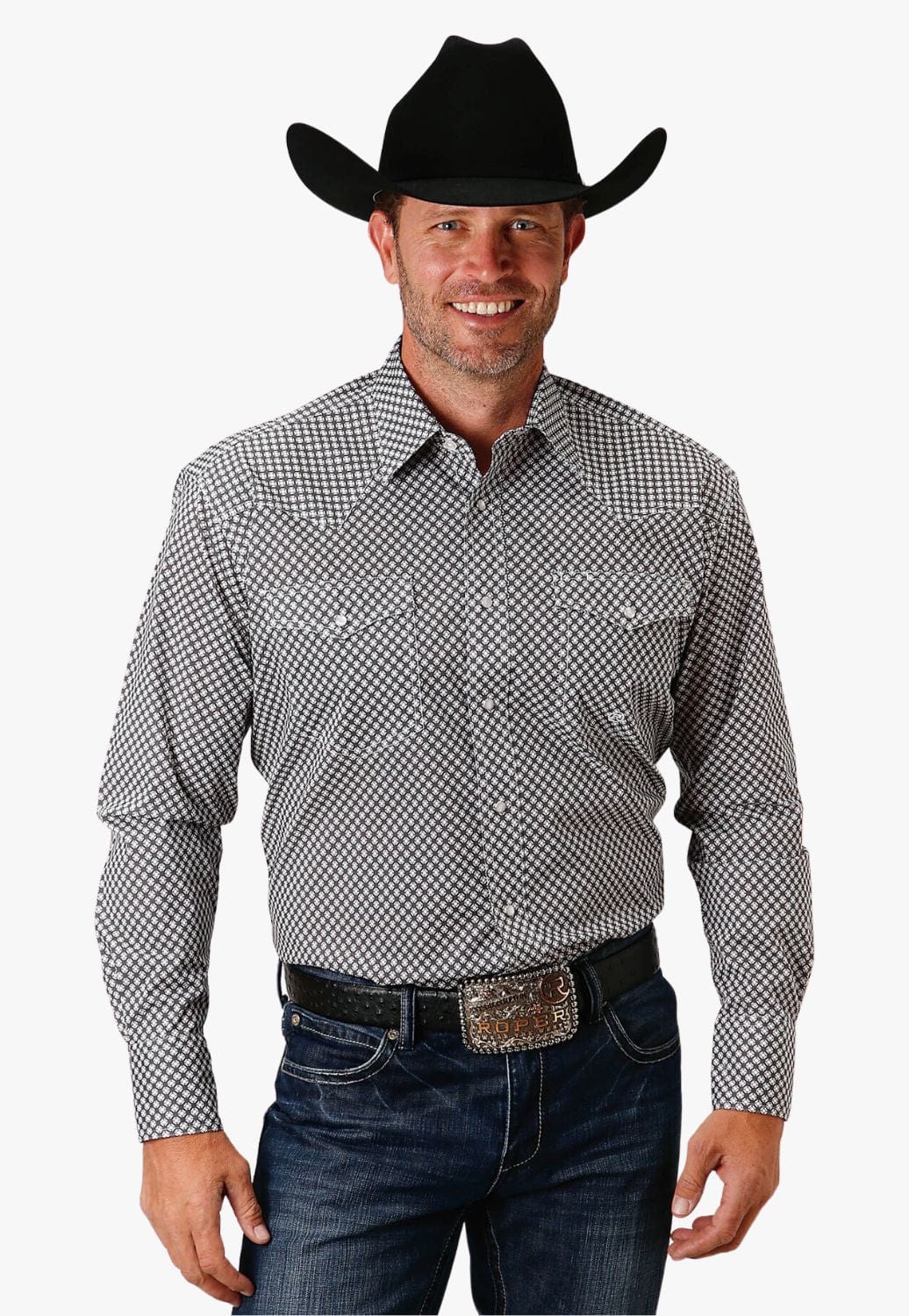 Roper CLOTHING-Mens Long Sleeve Shirts Roper Mens Amarillo Collection Long Sleeve Shirt