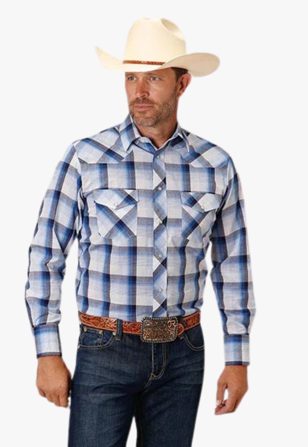 Roper CLOTHING-Mens Long Sleeve Shirts Roper Mens Karman Classic Collection Long Sleeve Shirt