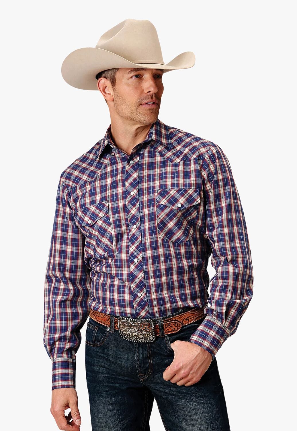 Roper CLOTHING-Mens Long Sleeve Shirts Roper Mens Karman Classic Collection Long Sleeve Shirt