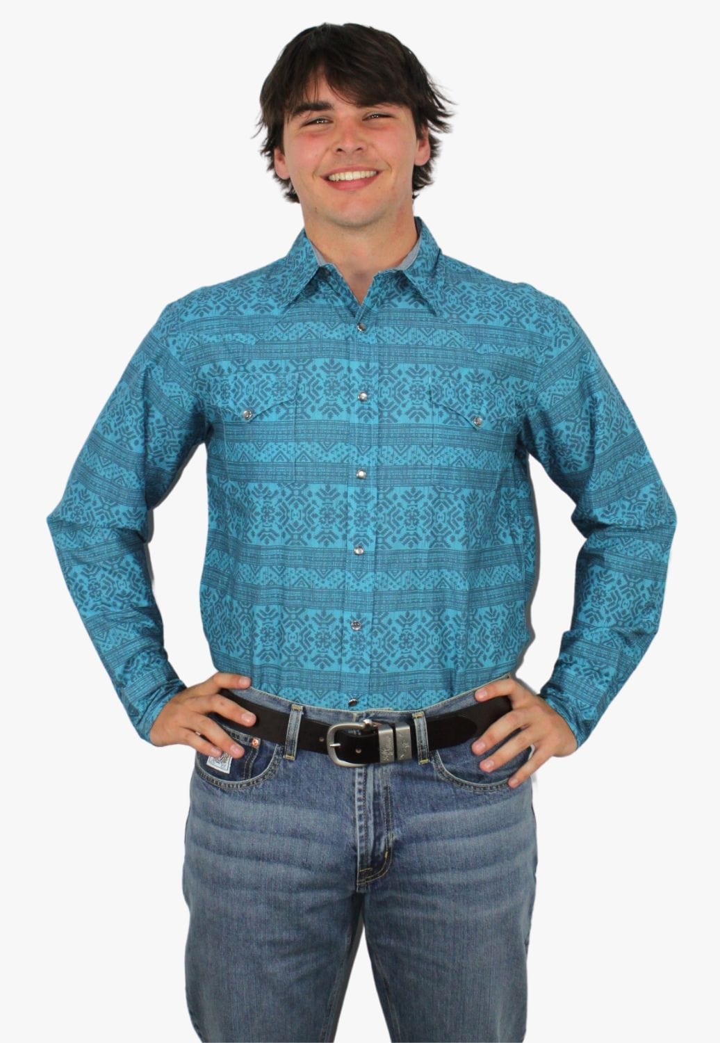 Roper CLOTHING-Mens Long Sleeve Shirts Roper Mens West Made Collection Long Sleeve Shirt