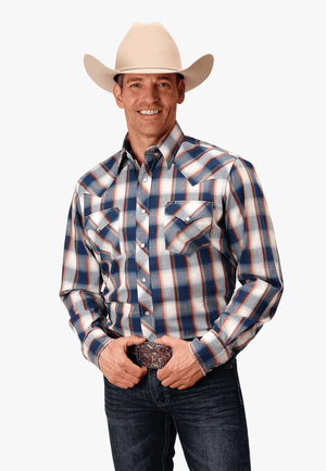 Roper CLOTHING-Mens Long Sleeve Shirts Roper Mens West Made Collection Long Sleeve Shirt
