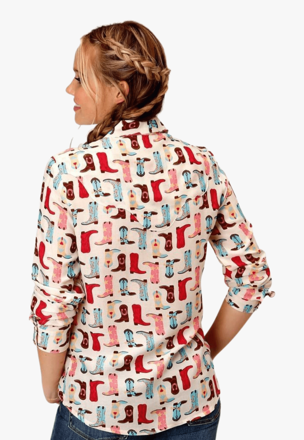 Roper CLOTHING-Womens Long Sleeve Shirts Roper Womens Five Star Collection Long Sleeve Shirt