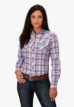Roper CLOTHING-Womens Long Sleeve Shirts Roper Womens Karman Classic Collection Long Sleeve Shirt