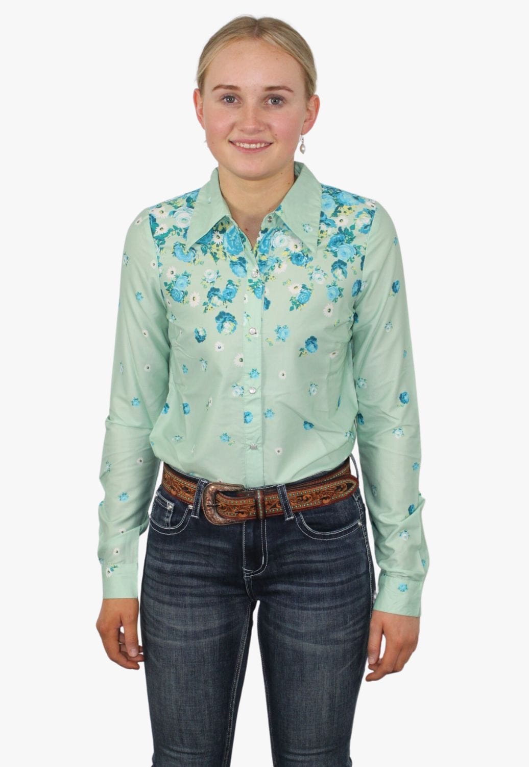 Roper CLOTHING-Womens Long Sleeve Shirts Roper Womens Studio West Collection Long Sleeve Shirt