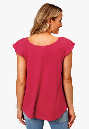 Roper CLOTHING-Womens Dress Tops / Shirts Roper Womens Studio West Short Sleeve Top