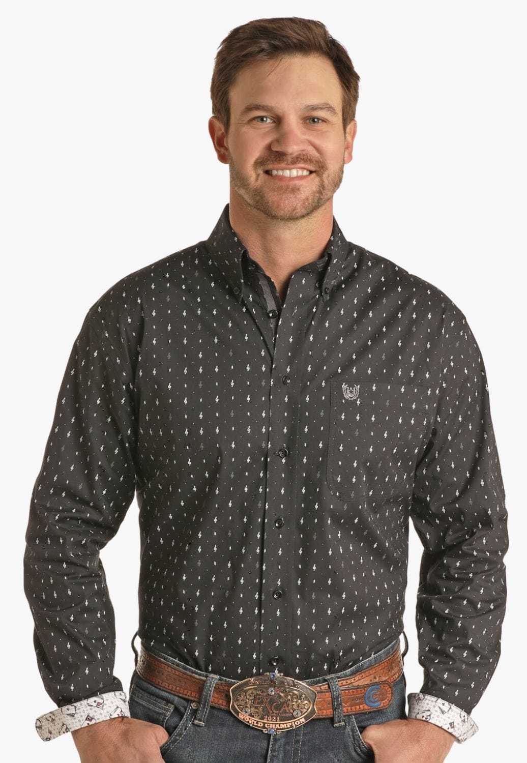 Rough Stock CLOTHING-Mens Long Sleeve Shirts Rough Stock Mens Plaid Button Down Long Sleeve Shirt