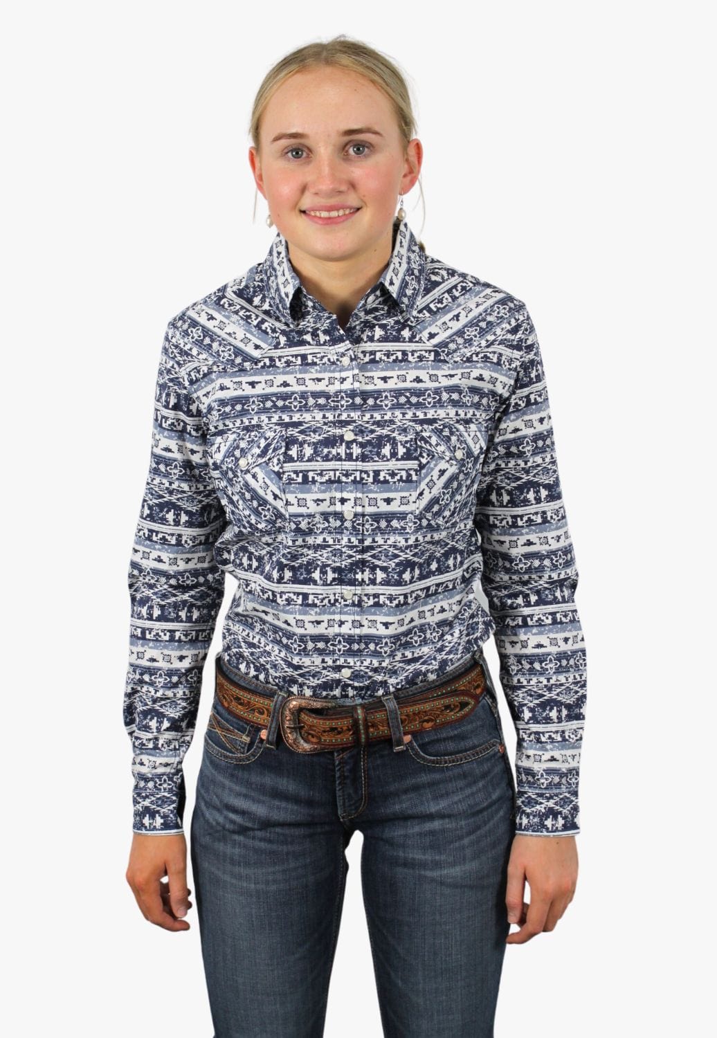 Rough Stock CLOTHING-Womens Long Sleeve Shirts Rough Stock Womens Plaid Long Sleeve Shirt