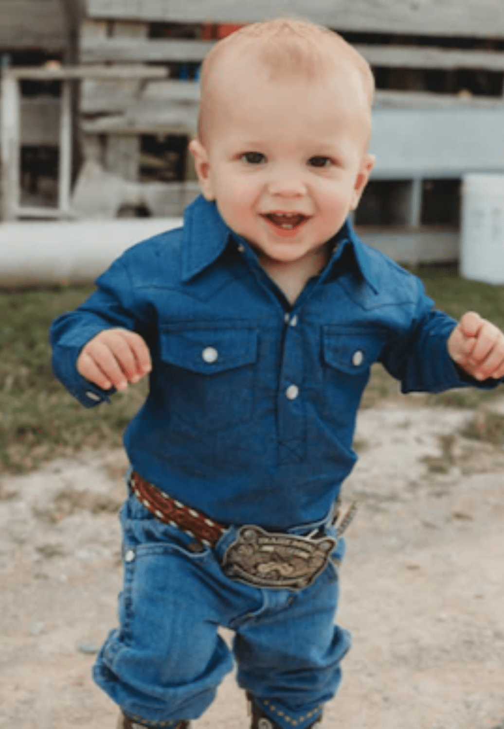 Shea Baby CLOTHING-Infants Shea Baby Dark Denim Onesie