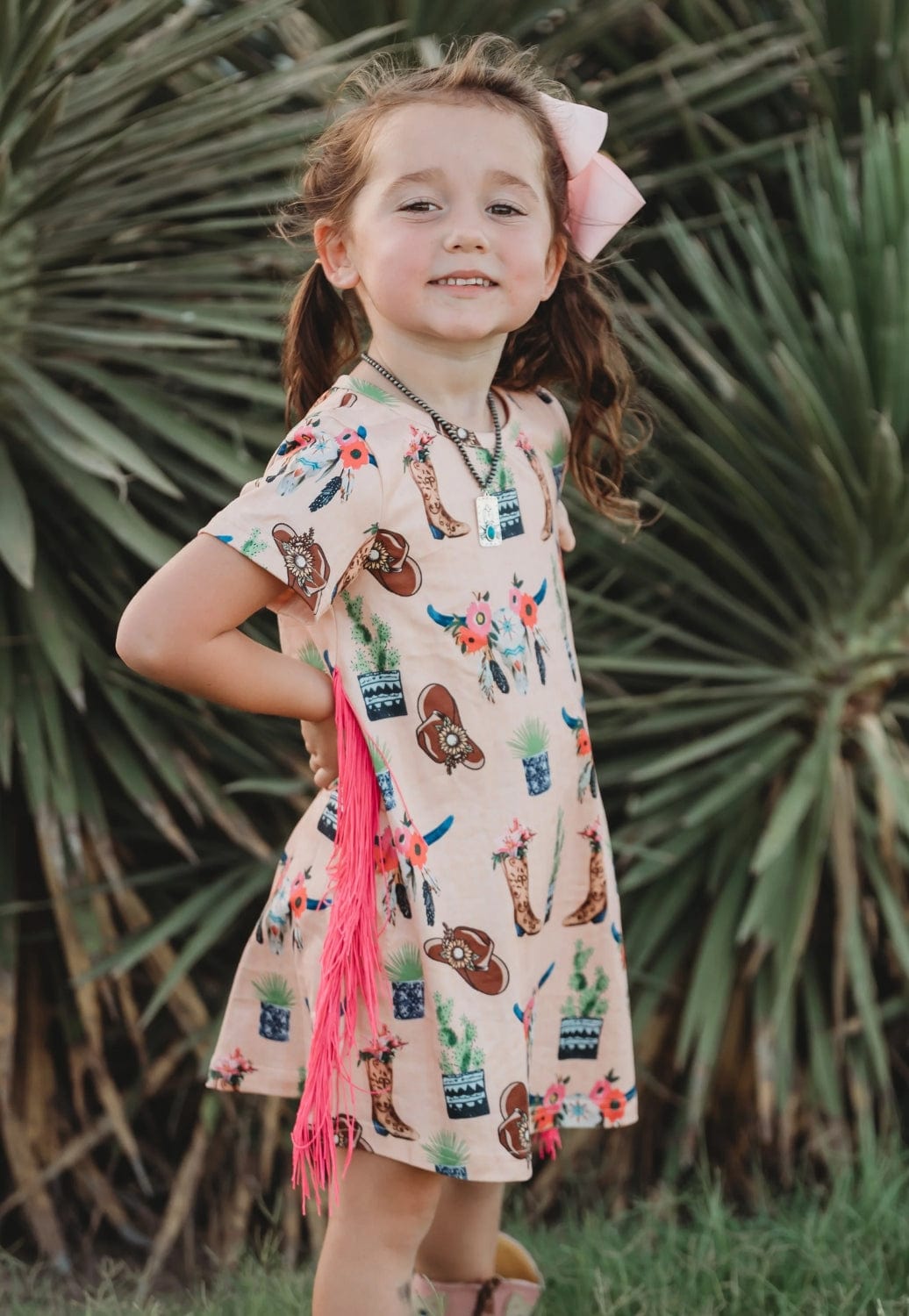 Shea Baby CLOTHING-Infants Shea Baby Floral Skull Fringe Dress