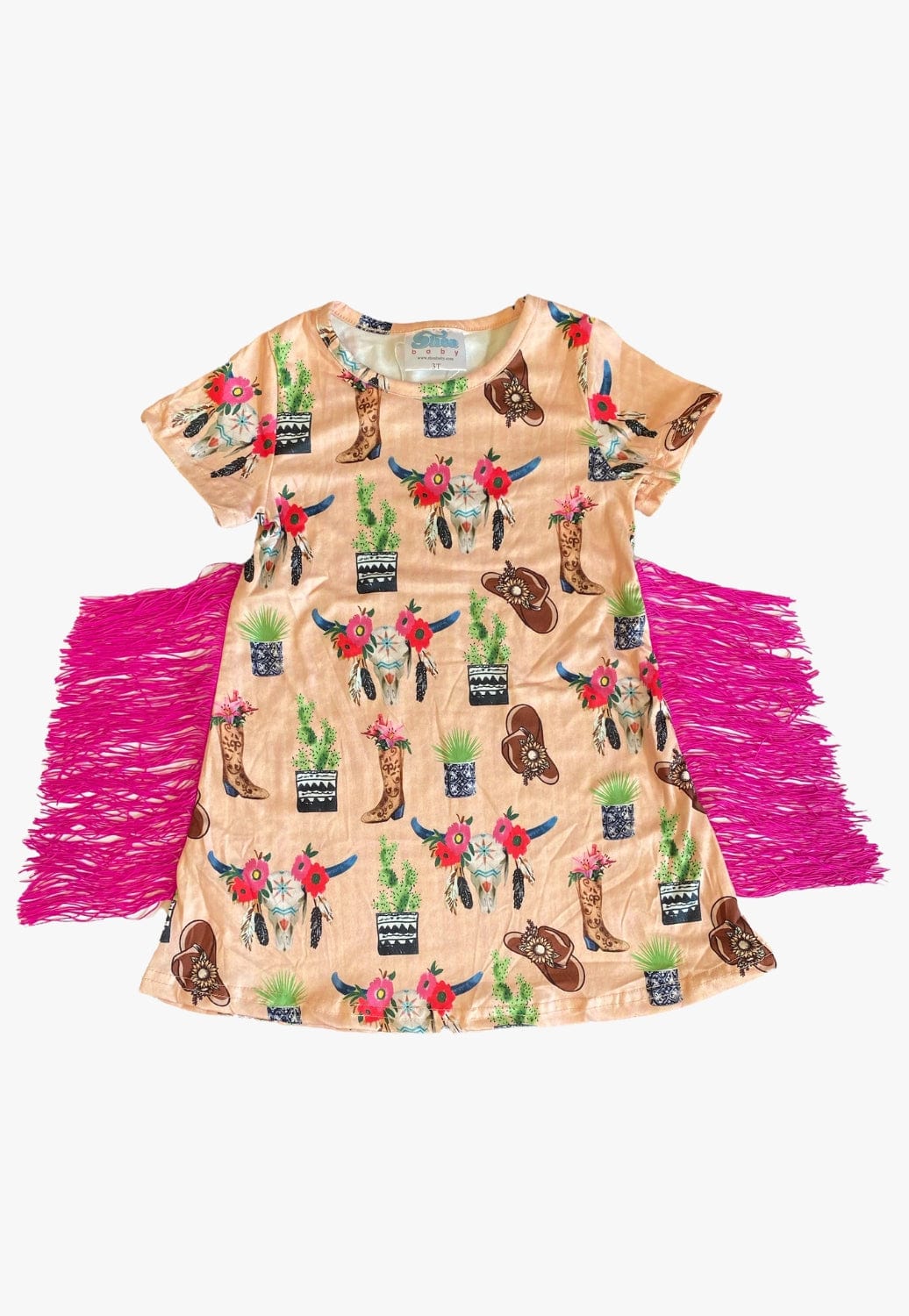 Shea Baby CLOTHING-Infants Shea Baby Floral Skull Fringe Dress