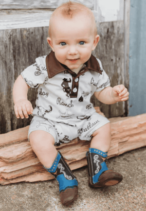 Shea Baby CLOTHING-Infants Shea Baby Sheriff Print Romper
