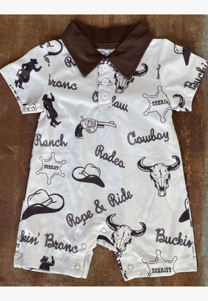 Shea Baby CLOTHING-Infants Shea Baby Sheriff Print Romper