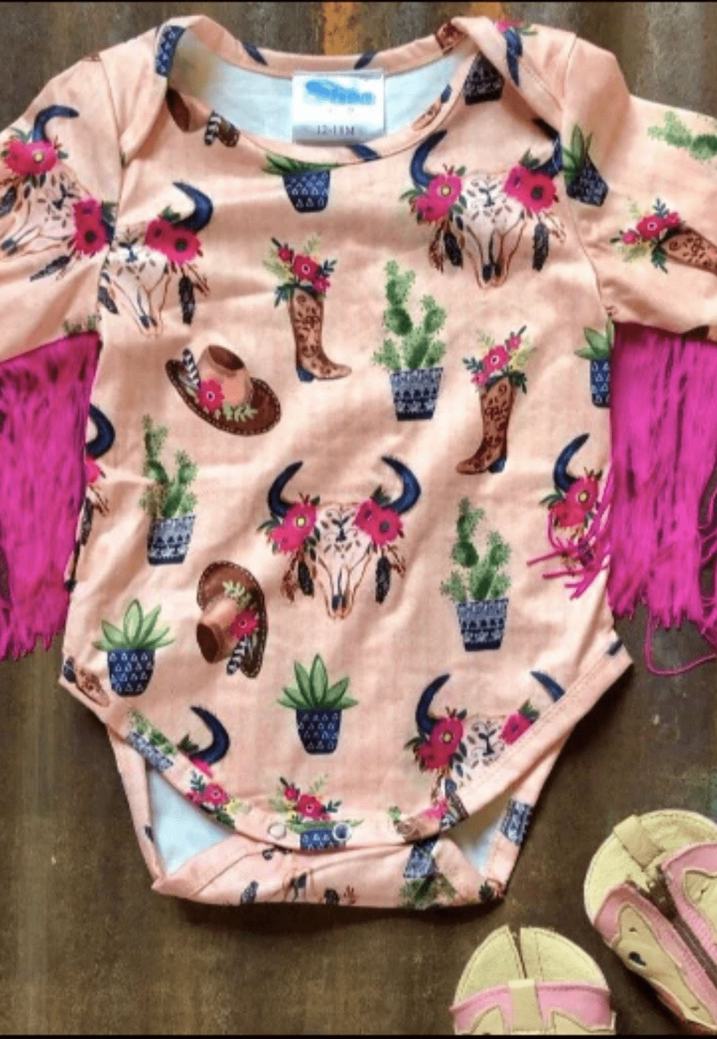 Shea Baby CLOTHING-Infants Shea Baby Way out West Fringe Onesie