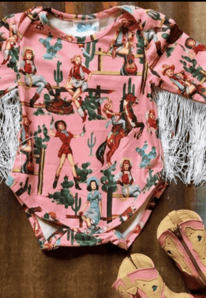 Shea Baby CLOTHING-Infants Shea Baby Wild West Fringe Onesie