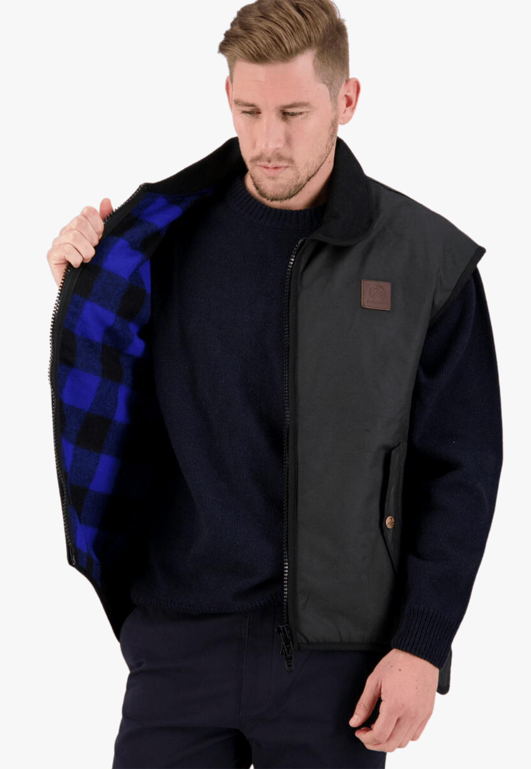 Swanndri CLOTHING-Mens Vests Foxton Vest Wool Lined