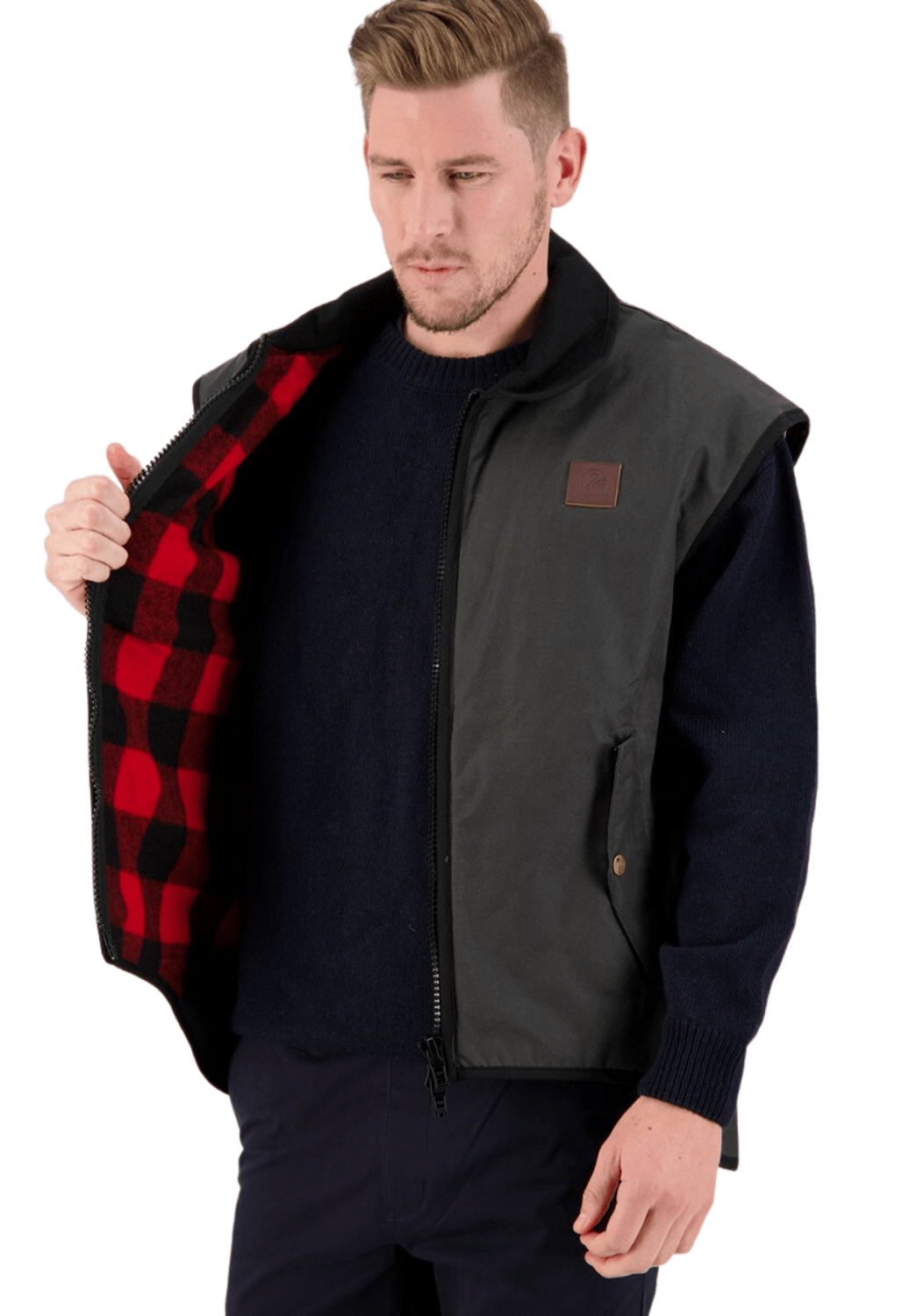 Swanndri CLOTHING-Mens Vests Foxton Vest Wool Lined