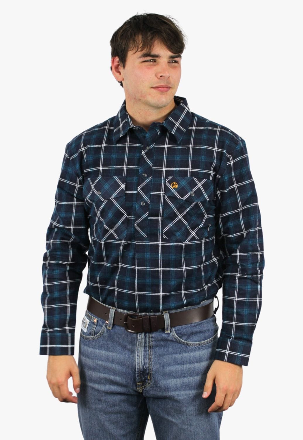 Swanndri CLOTHING-Mens Long Sleeve Shirts Swanndri Mens Egmont Closed Front Flannelette Shirt Twin Pack