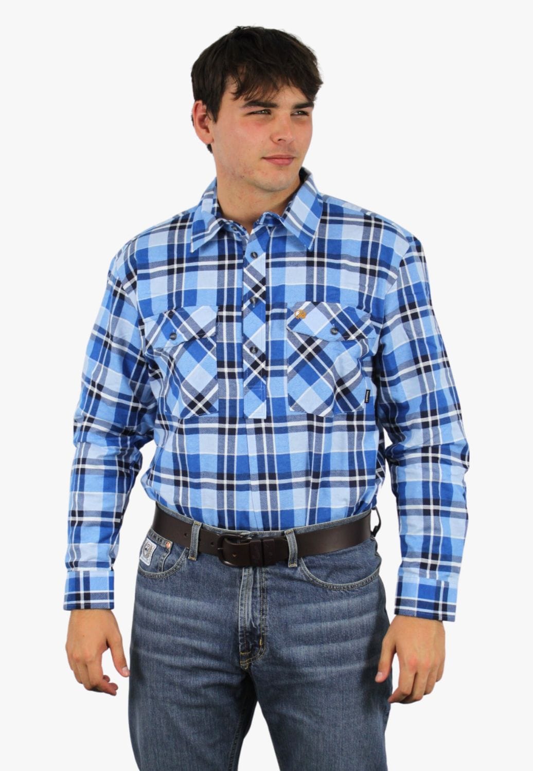 Swanndri CLOTHING-Mens Long Sleeve Shirts Swanndri Mens Egmont Closed Front Flannelette Shirt Twin Pack