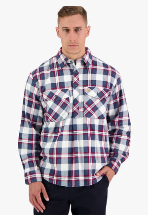 Swanndri CLOTHING-MensWinterTops Swanndri Mens Egmont Closed Front Flannelette Shirt Twin Pack