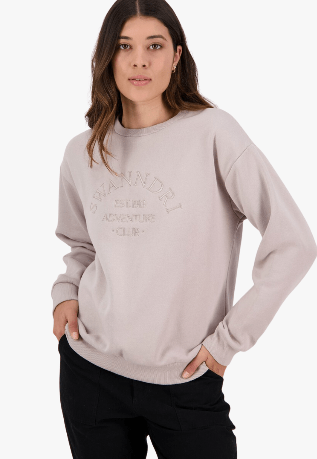 Swanndri CLOTHING-Womens Pullovers Swanndri Womens Somerton Embroided Fleece Crew