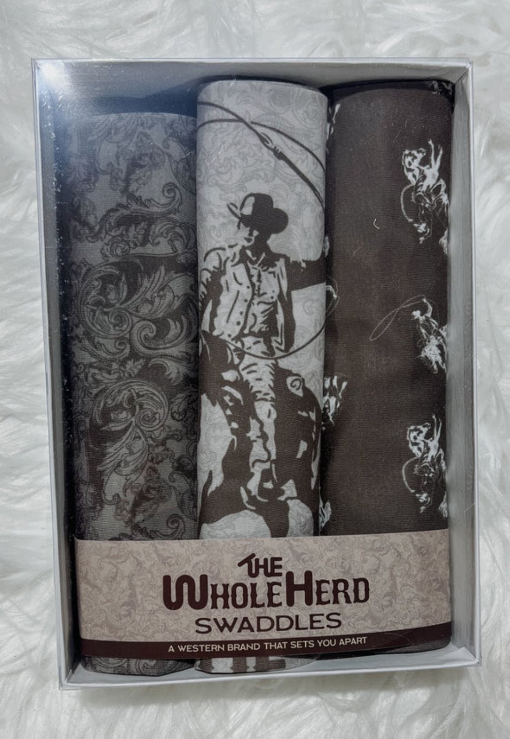 The Whole Herd CLOTHING-Infants Grey The Whole Herd Infants Cant Tie Me Down Swaddle