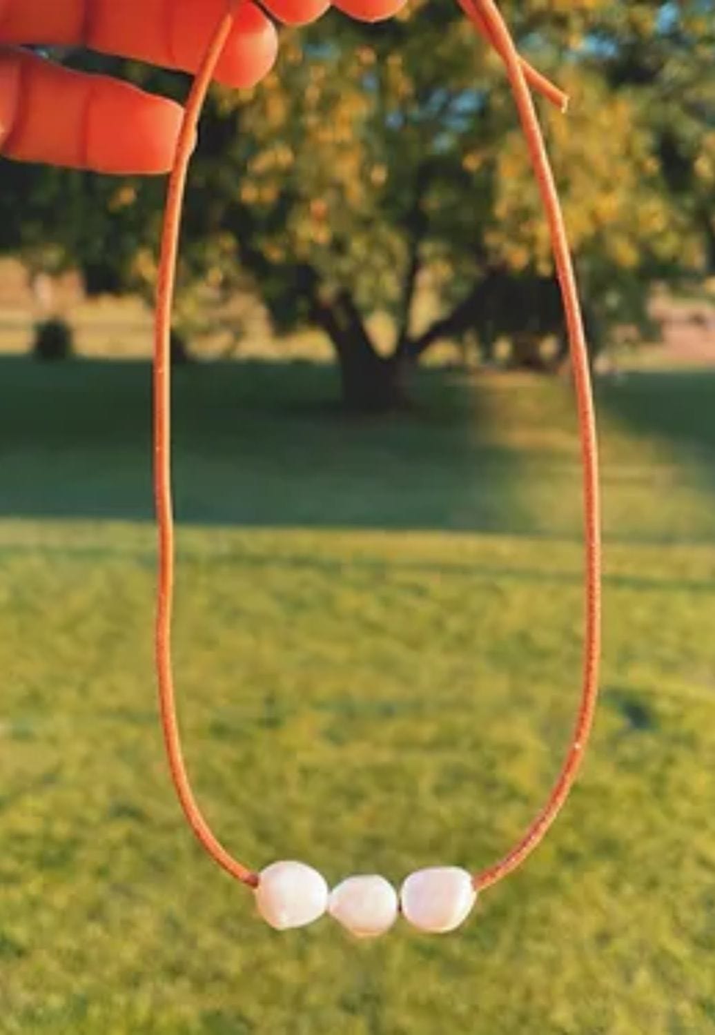 Treasure Chest Co. ACCESSORIES-Jewellery Tan Treasure Chest Co Hazel Leather Necklace