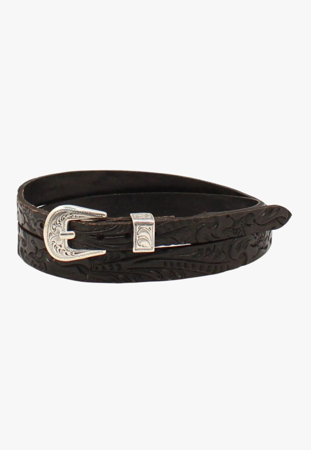 Twister ACCESSORIES-Hat Bands Black Twister Floral Tooled Hatband
